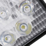 Dc 10 - 30V 27W 2500Lm 6000K 30 Degrees Adjustable Spot Waterproof Vehicle Car Boat Marine Emergency External Work Lights With 9 Intense Wafer White Light - Rear View