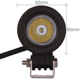 Dc 9 - 32V 10W 1000Lm 6500K 30 Degrees Spot Waterproof Vehicle Car Boat Marine External Work Emergency Lights With 1 Intense Cree Led White Light - Side View