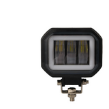 2 Pcs Car 4 Inch Square Spotlight Work Light With Angel Eyes Yellow Light - Front View
