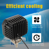 2 Pcs Car 4 Inch Square Spotlight Work Light With Angel Eyes Yellow Light - Extra Image