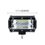 5 Inch 18W 24 Led Waterproof Ip67 Two Bar Modified Off - Road Lights Spotlight Light Car Work Lights Dc 9 - 48V - Yellow
