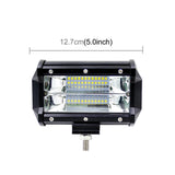 5 Inch 18W 24 Led Waterproof Ip67 Two Bar Modified Off - Road Lights Spotlight Light Car Work Lights Dc 9 - 48V - Yellow - Side View