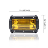 5 Inch 18W 24 Led Waterproof Ip67 Two Bar Modified Off - Road Lights Spotlight Light Car Work Lights Dc 9 - 48V - Yellow - Extra Image
