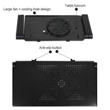 Adjustable Foldable Laptop Stand with Fans & Mouse Pad - Portable Aluminum Alloy - Magenta