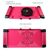 Adjustable Foldable Laptop Stand with Fans & Mouse Pad - Portable Aluminum Alloy - Magenta - Extra Image