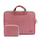 11.6 Inch Simple Business Laptop Bag with Liner - Ls-116 - Canvas Colourful Leaves Blue