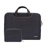 15.6 Inch Simple Business Laptop Bag With Liner - Ls-116 - Canvas Colourful Leaves Blue - Extra Image