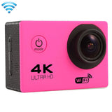 170 Degree Wide Angle Wifi Action Camera with Waterproof Case - Supports 64gb Micro Sd - Magenta