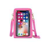 Multifunctional Touch Screen Phone Bag - Rose Red