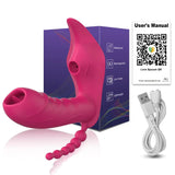 Wireless Remote Control Dildo Vibrator 3 In 1 Stimulator for Women - Purple - Extra Image
