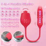 2 In 1 Clit Licking Vibrator for Women Thrusting Vagina Stimulator Female Masturbator - Red - Front View