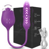 2 In 1 Clit Licking Vibrator for Women Thrusting Vagina Stimulator Female Masturbator - Red - Low Angle