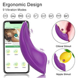 Mini Clit Vibrator for Women Wearable Panties Stimulator App Control for Couples Female Masturbator - Purple - Side View