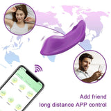 Mini Clit Vibrator for Women Wearable Panties Stimulator App Control for Couples Female Masturbator - Purple - Top-Down View