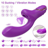 Vibrating Clit Sucker for Women G Spot Nipple Stimulator 18 - Red - Top-Down View