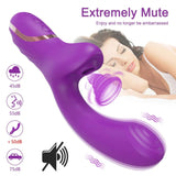 Vibrating Clit Sucker for Women G Spot Nipple Stimulator 18 - Red - Rear View