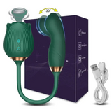 Clit Sucker Vibrator for Women G Spot Stimulation Nipple Play - Green - Front View