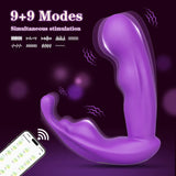App Controlled Rabbit Vibrator for Women G Spot Stimulation - Purple - Front View