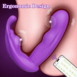 App Controlled Rabbit Vibrator for Women G Spot Stimulation - Purple - Top-Down View