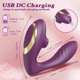 Vibrating Clit Sucker for Women G Spot Stimulator Female Masturbator - Purple - Close-Up Angle