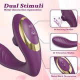 Vibrating Clit Sucker for Women G Spot Stimulator Female Masturbator - Red - Top-Down View