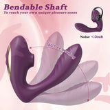Vibrating Clit Sucker for Women G Spot Stimulator Female Masturbator - Red - Rear View