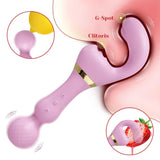 3 In 1 Vagina Vibrator for Women G Spot Nipples Stimulation - Av012 Purple - Side View