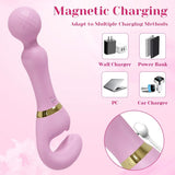 3 In 1 Vagina Vibrator for Women G Spot Nipples Stimulation - Av012 Purple - Rear View