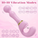 3 In 1 Vagina Vibrator for Women G Spot Nipples Stimulation - Purple - Rear View
