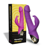 Rabbit Vibrator Automatic Telescopic G Spot Stimulator for Women Masturbation - Purple