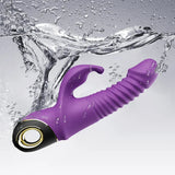 Rabbit Vibrator Automatic Telescopic G Spot Stimulator for Women Masturbation - Purple - 45-Degree Angle