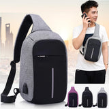 Portable Anti Theft Chest Bag With Usb Charging For Outdoor Sports Men / Women - Purple - Extra Image