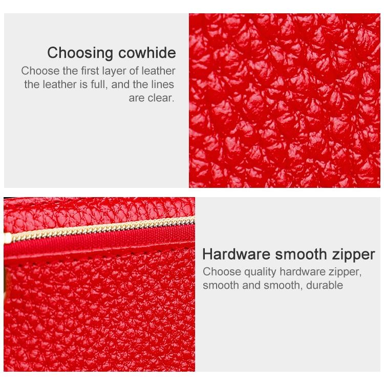 Spacious Litchi Texture Rfid Hand Wallet - Light Pink