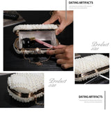 Party Pearl Handbag Women Fashion Crossbody For Banquets & Events - Beige - 45-Degree Angle