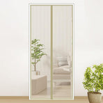210x100cm Magnetic Mosquito-proof Screen Door Curtain - Magic Mesh - Beige