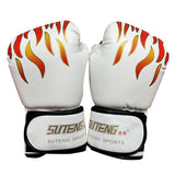 Adult Flame Pattern Pu Leather Boxing Gloves - Fitness - Red - Extra Image