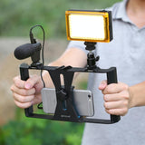 Smartphone Video Rig & Microphone Kit For Live Broadcast - Compatible With Iphone Galaxy Huawei Xiaomi Htc Lg Google And More - Red - Extra Image