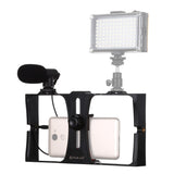 Smartphone Video Rig & Microphone Kit For Live Broadcast - Compatible With Iphone Galaxy Huawei Xiaomi Htc Lg Google And More - Red - Extra Image