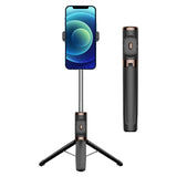 Wireless Selfie Stick with Remote Tripod - Compact Design - Red