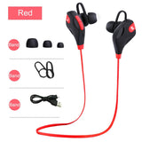Wireless Bluetooth Earphones with Mic & Control - M8 - Red - Top-Down View