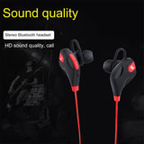 Wireless Bluetooth Earphones with Mic & Control - M8 - Red - Close-Up Angle