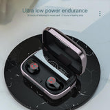 Intelligent Noise Reduction Bluetooth Earphones with Touch Control and Battery Display - Red