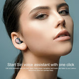 Intelligent Noise Reduction Bluetooth Earphones with Touch Control and Battery Display - Red