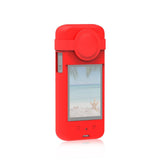 Silicone Protective Case with Lens Cover for Insta360 X3 - Red - Front View