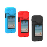 Silicone Protective Case with Lens Cover for Insta360 X3 - Red - Low Angle