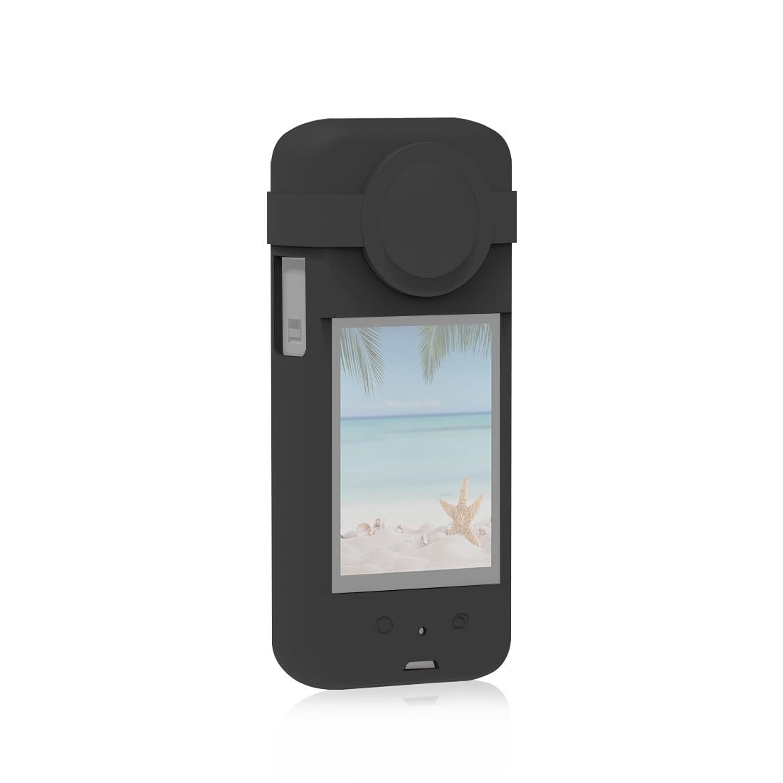 Silicone Protective Case with Lens Cover for Insta360 X3 - Red
