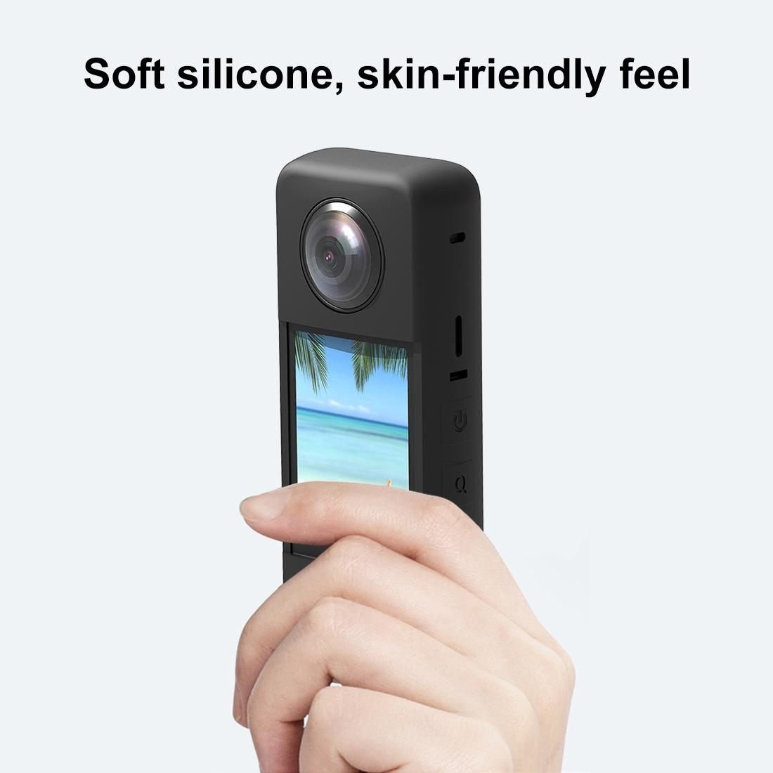 Silicone Protective Case with Lens Cover for Insta360 X3 - Red