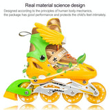 Adjustable Kids Roller Skates Set - Single Flash Wheels - Size s - Red - Side View