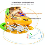 Adjustable Kids Roller Skates Set - Single Flash Wheels - Size s - Red - Top-Down View