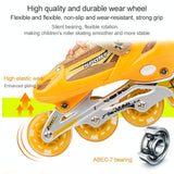 Adjustable Kids Roller Skates Set - Single Flash Wheels - Size s - Red - Rear View
